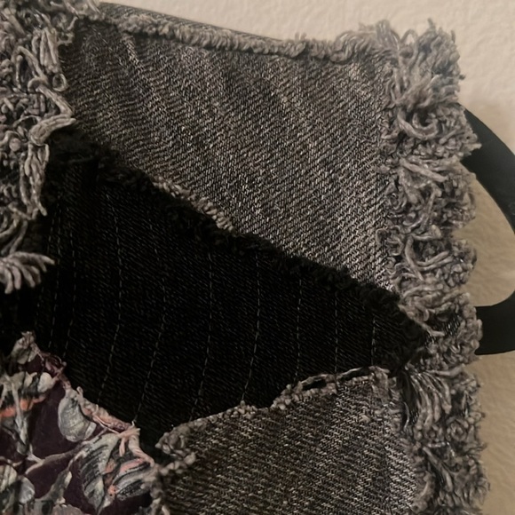 Boho jean vest size M/L grunge - Picture 4 of 16